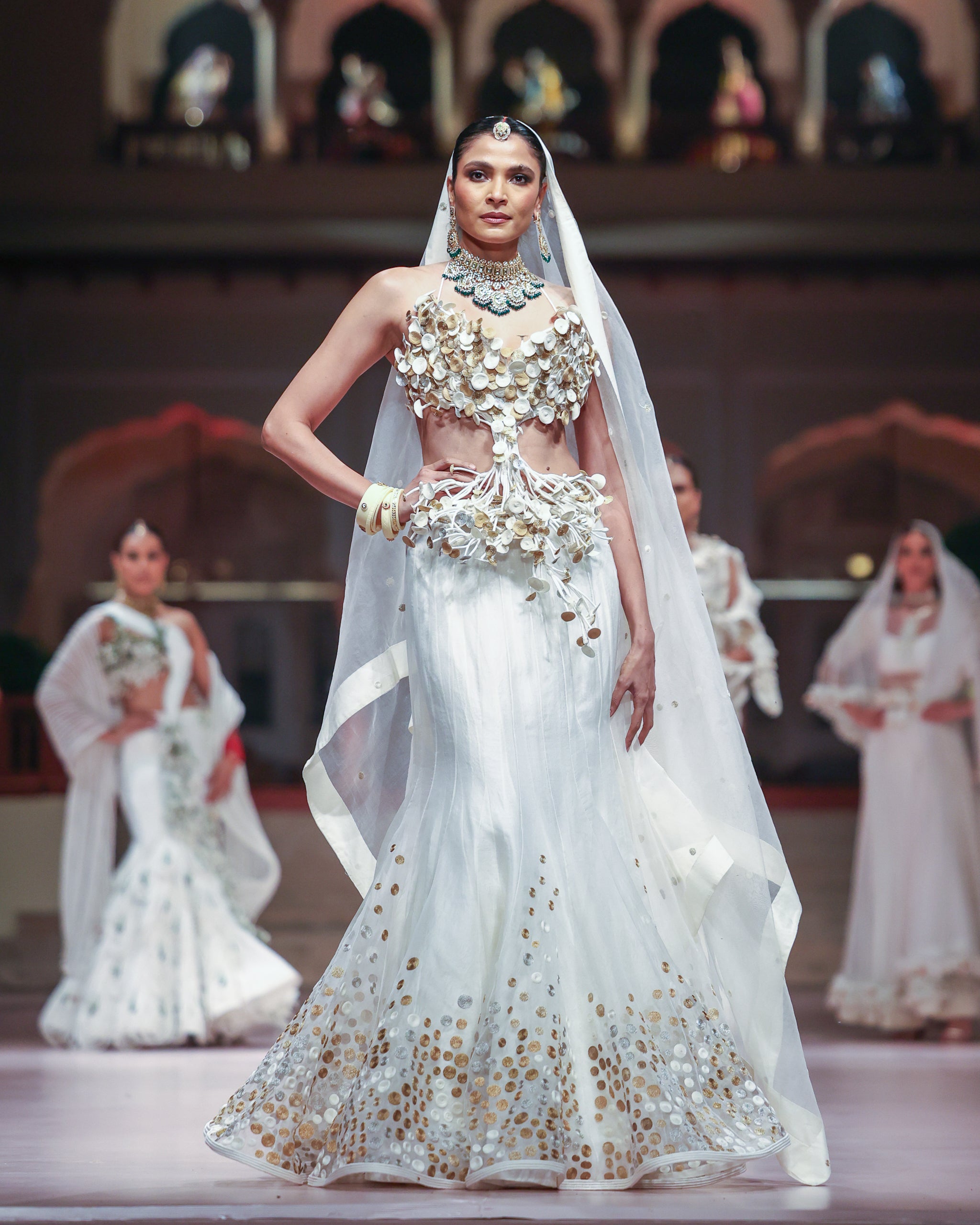 White Mushroom Lehenga Set VAISHALI S