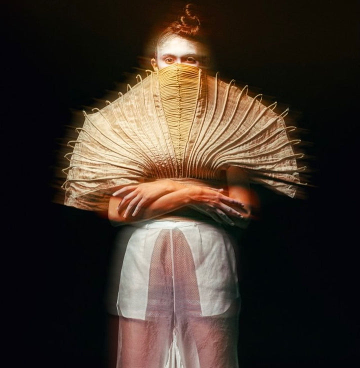Corded Cape with Tapered Waist