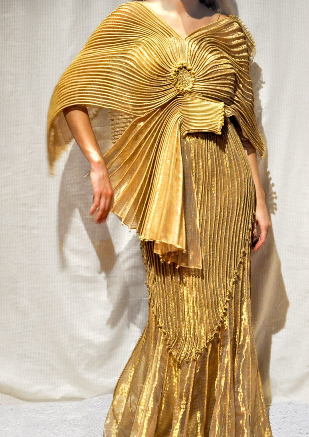 Metallic Silk Floral Corded Top