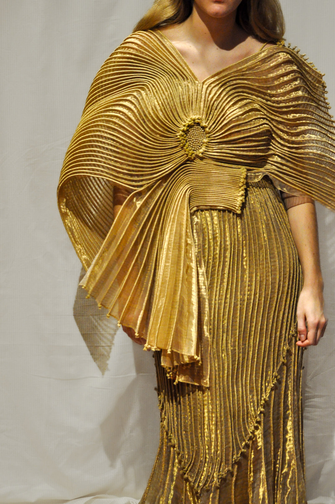 Metallic Silk Floral Corded Top