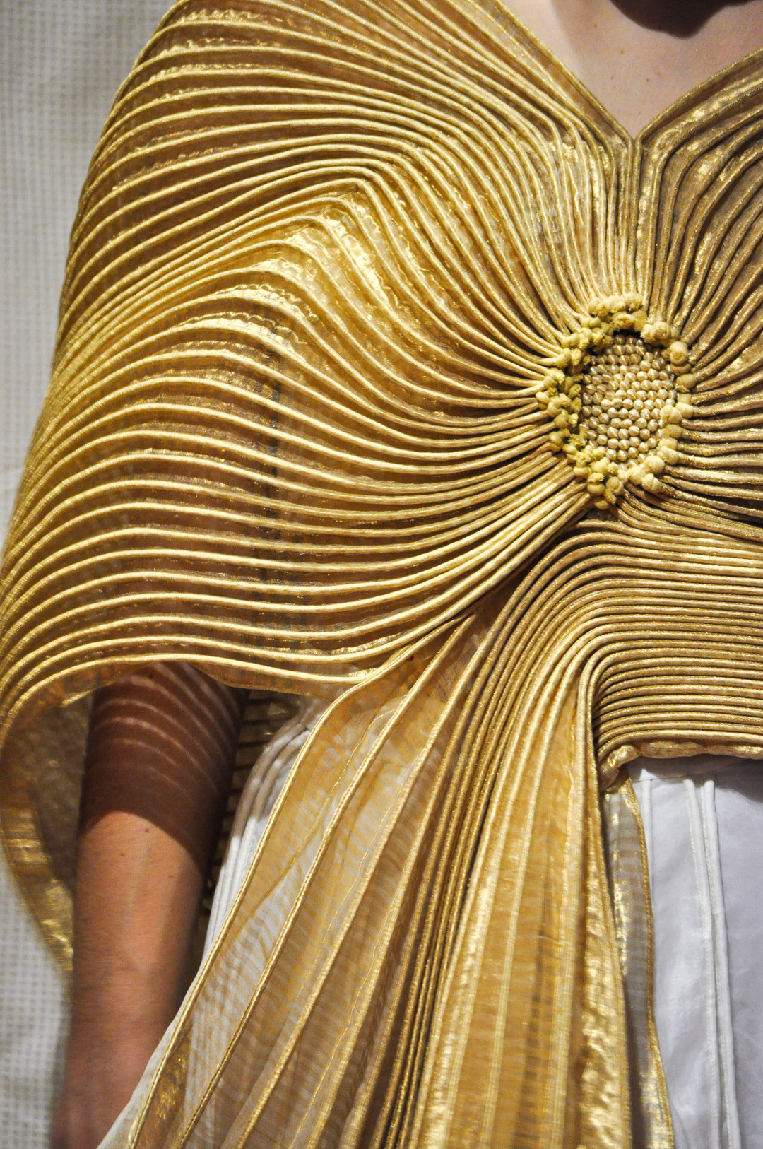 Metallic Silk Floral Corded Top