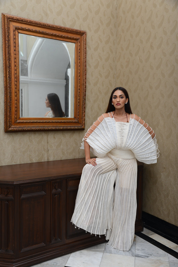 Corded Cape with Tapered Waist