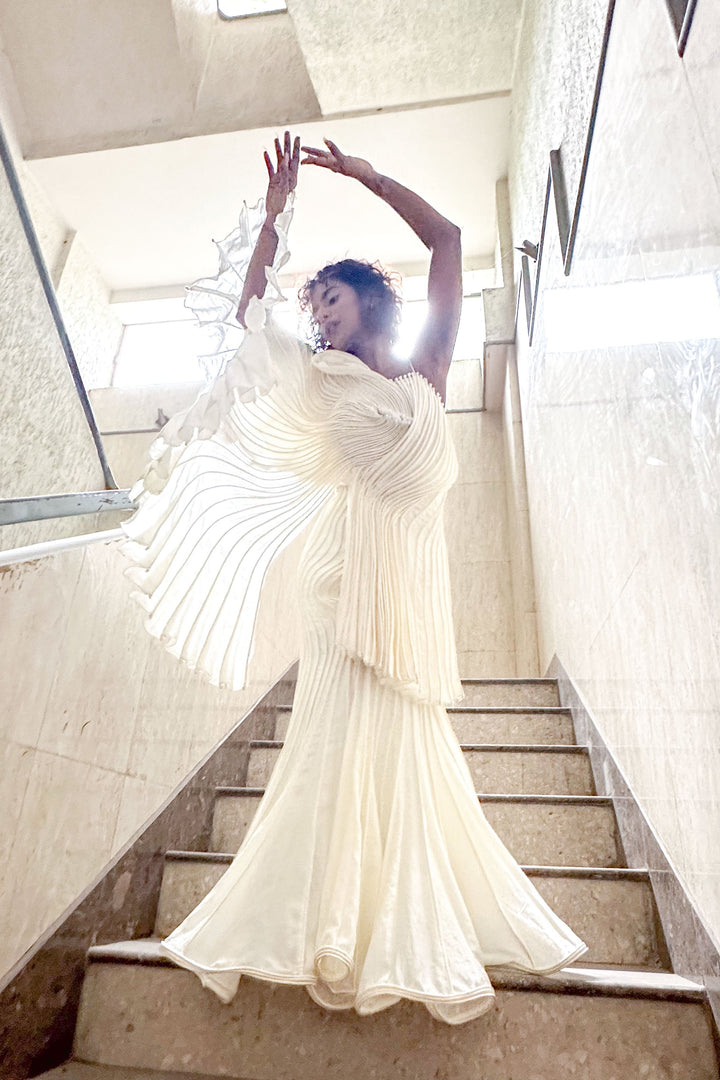 Off-White Shell Gown