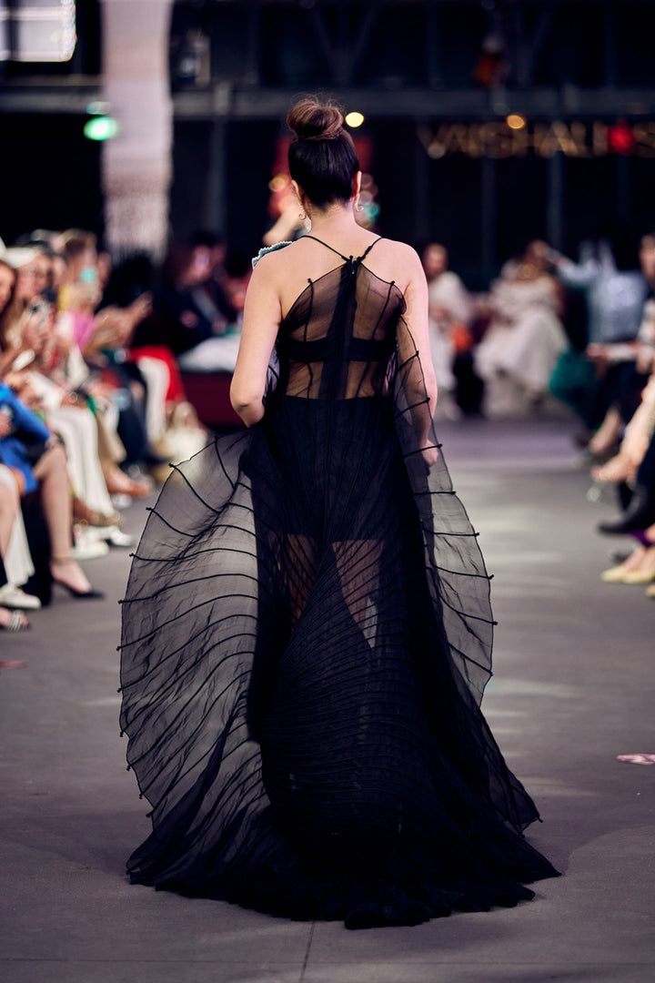 B&W Abyss Drape Gown