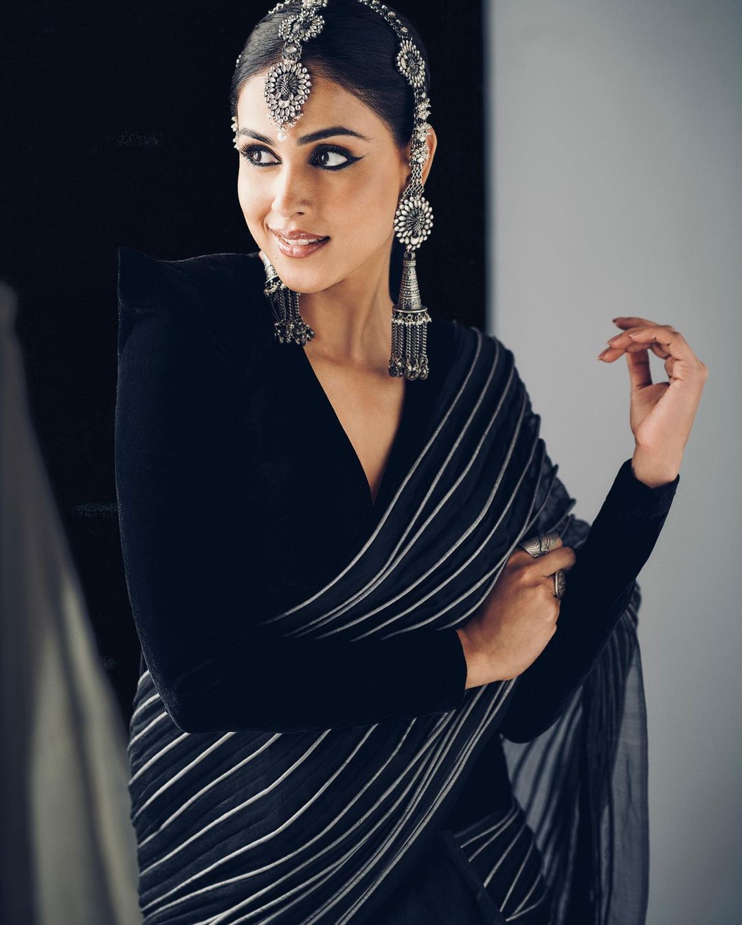Contrast Corded Silk Saree
