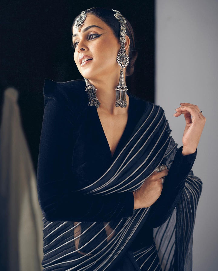 Contrast Corded Silk Saree