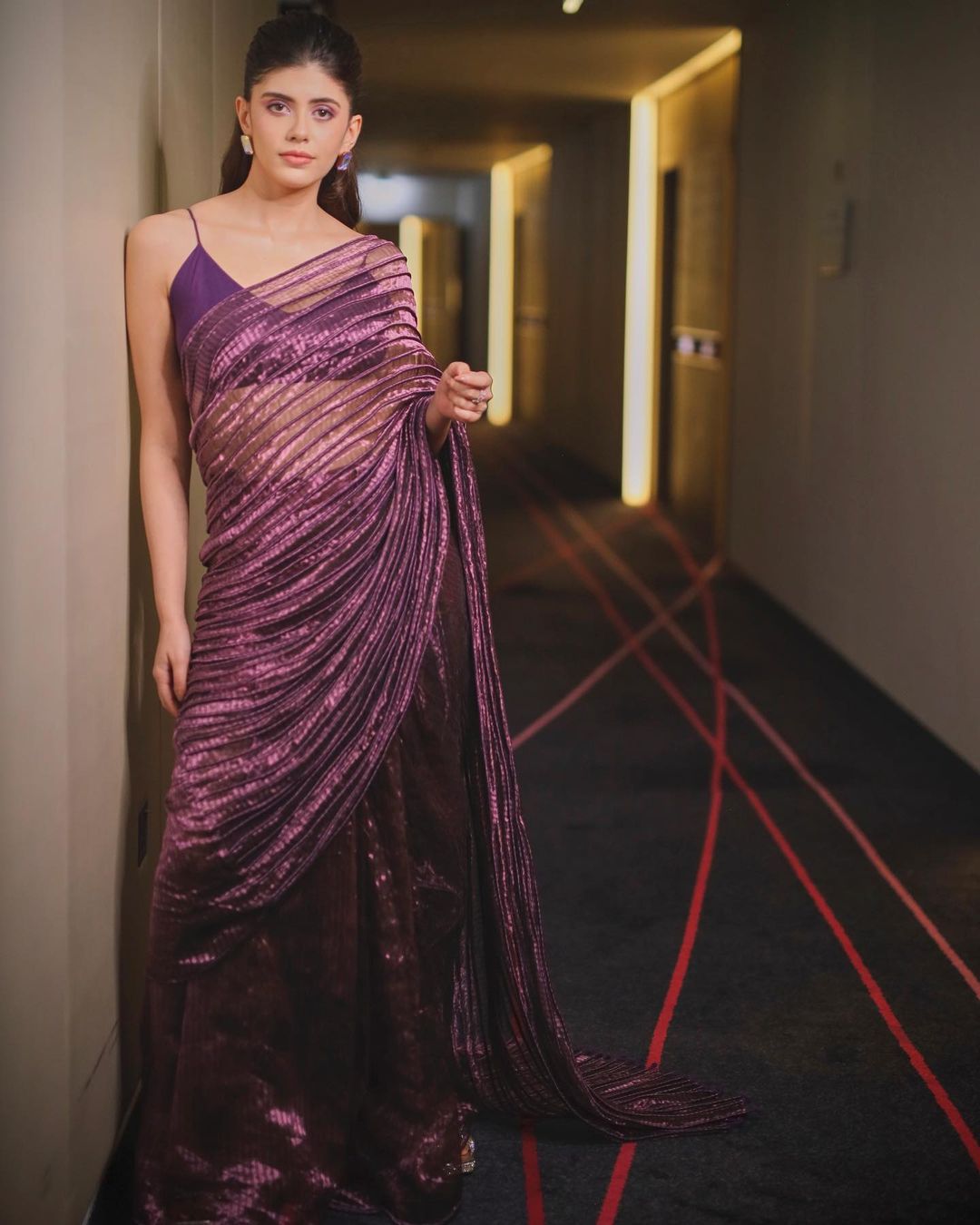 Metallic Silk Purple Saree