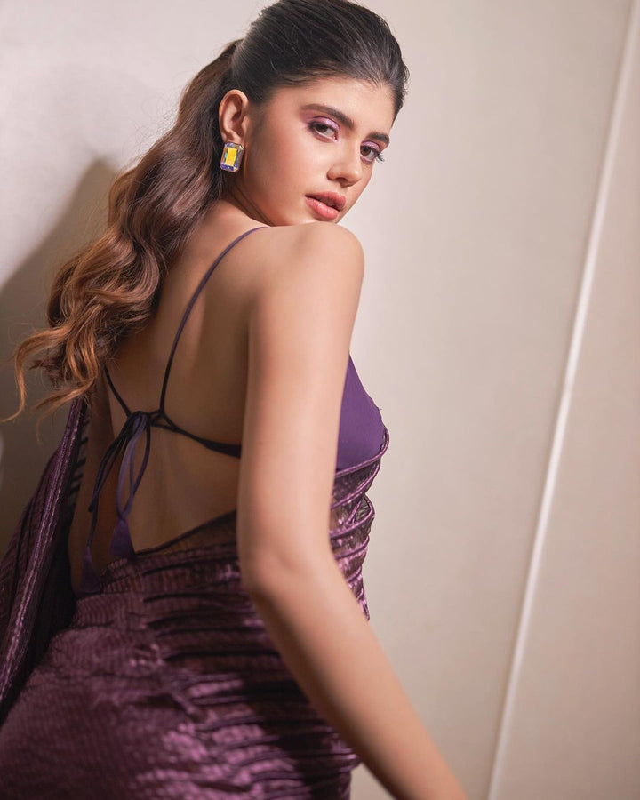 Metallic Silk Purple Saree