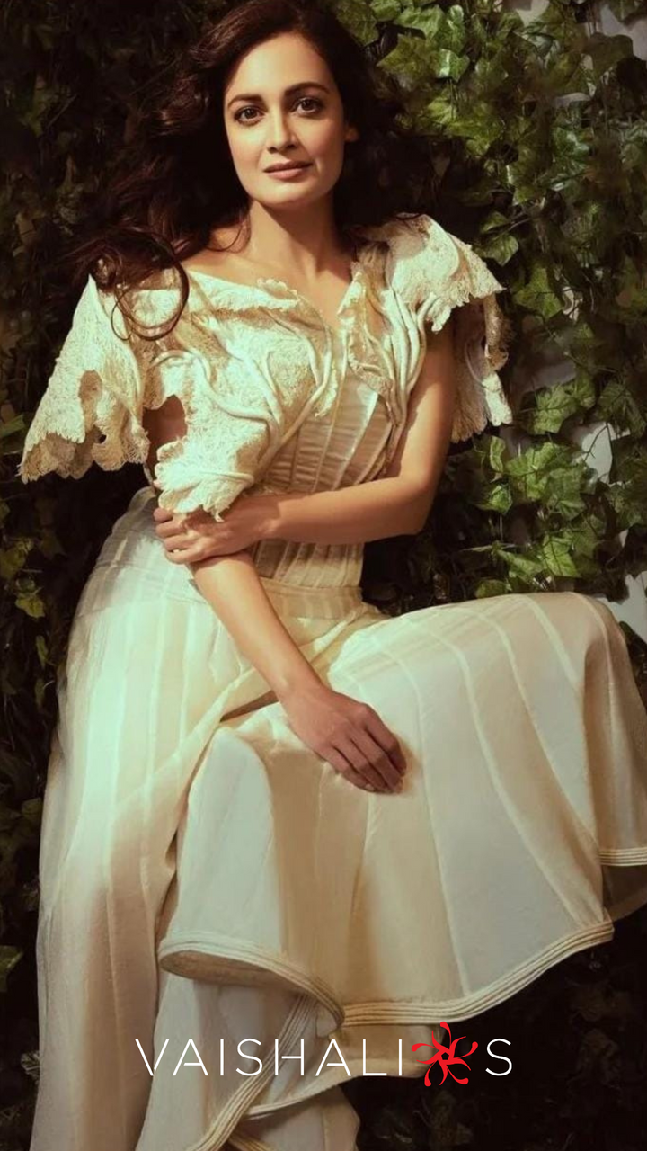 White Corset Dress & Mogra Dupatta