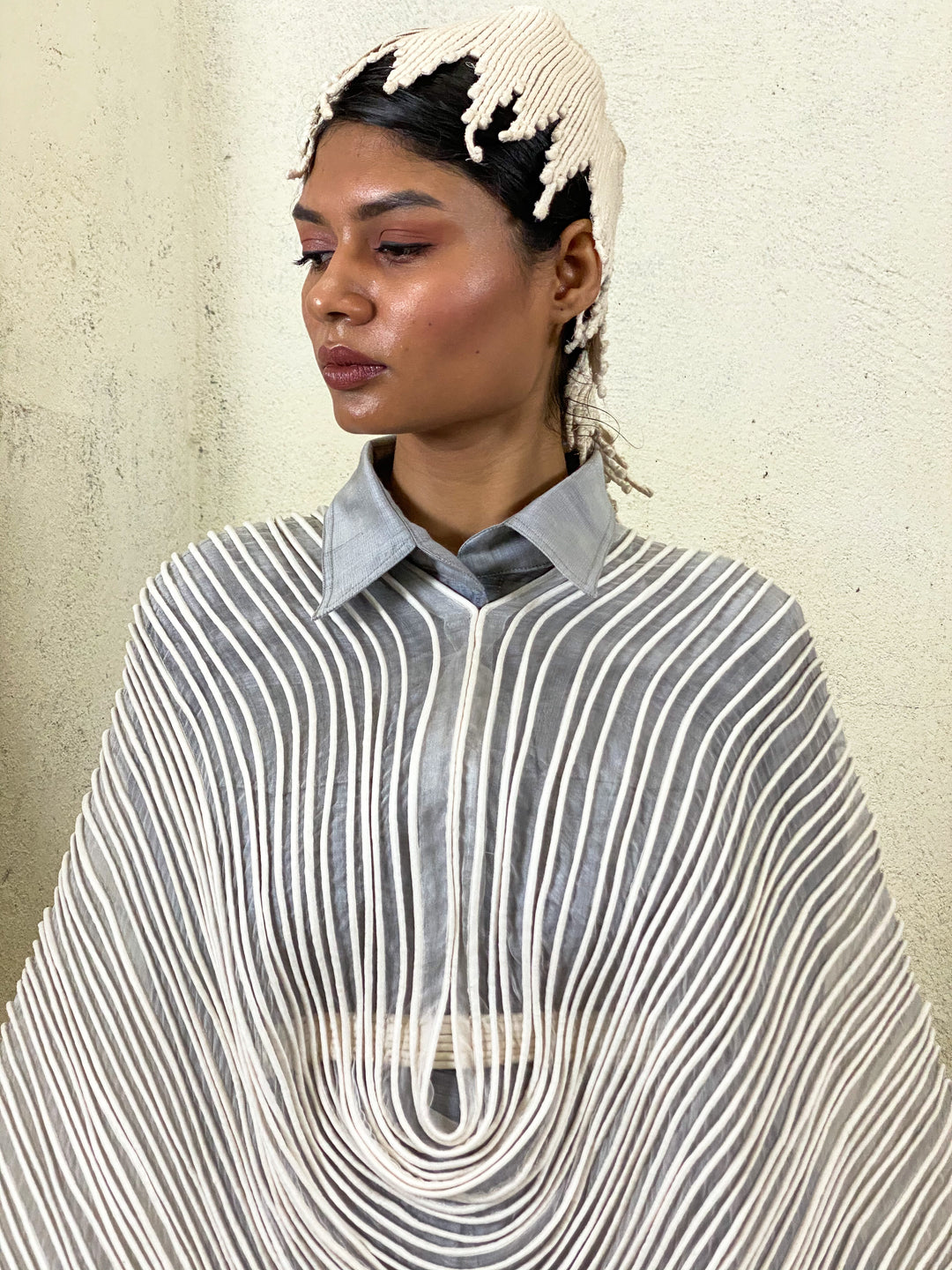 Black Corded Dupatta Cape