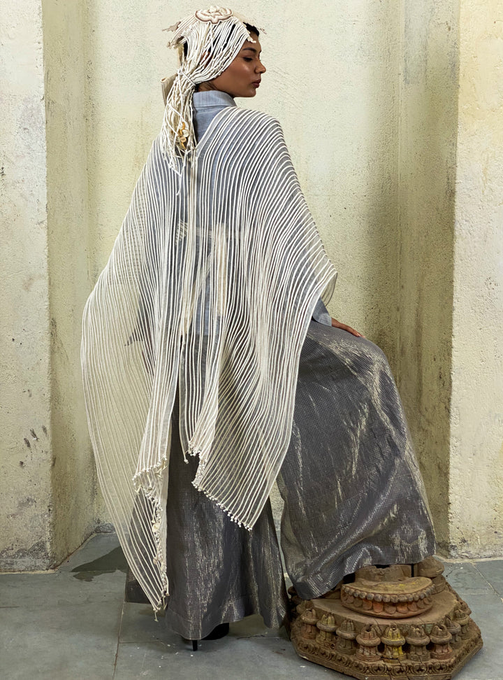 Black Corded Dupatta Cape