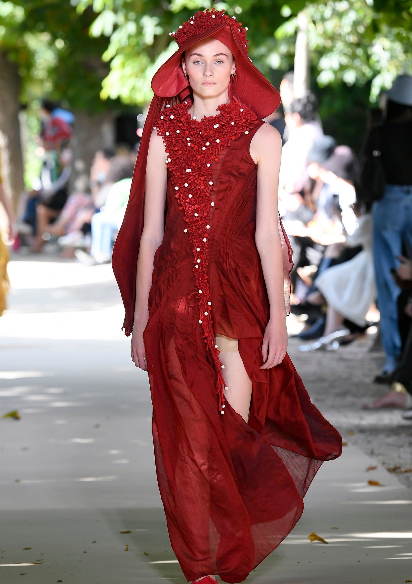 Red Sun Hat Dress