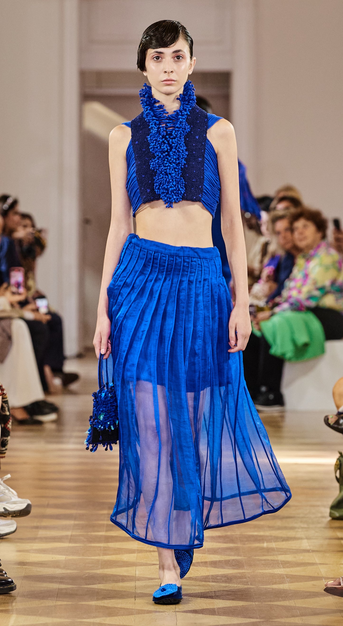 Royal Blue Embroidered Top