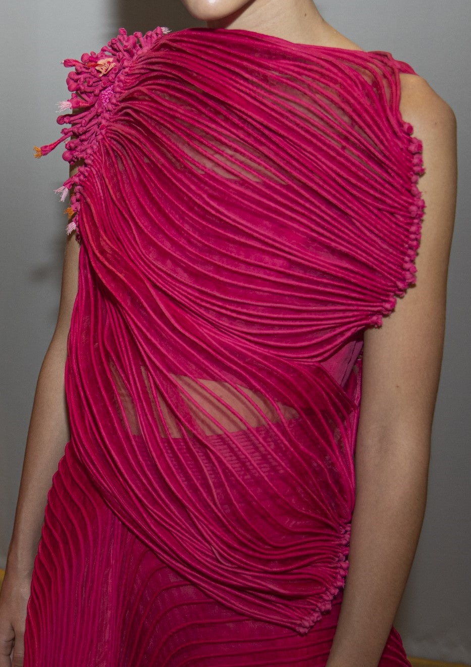 Fuchsia Pink Mogra Corded Top