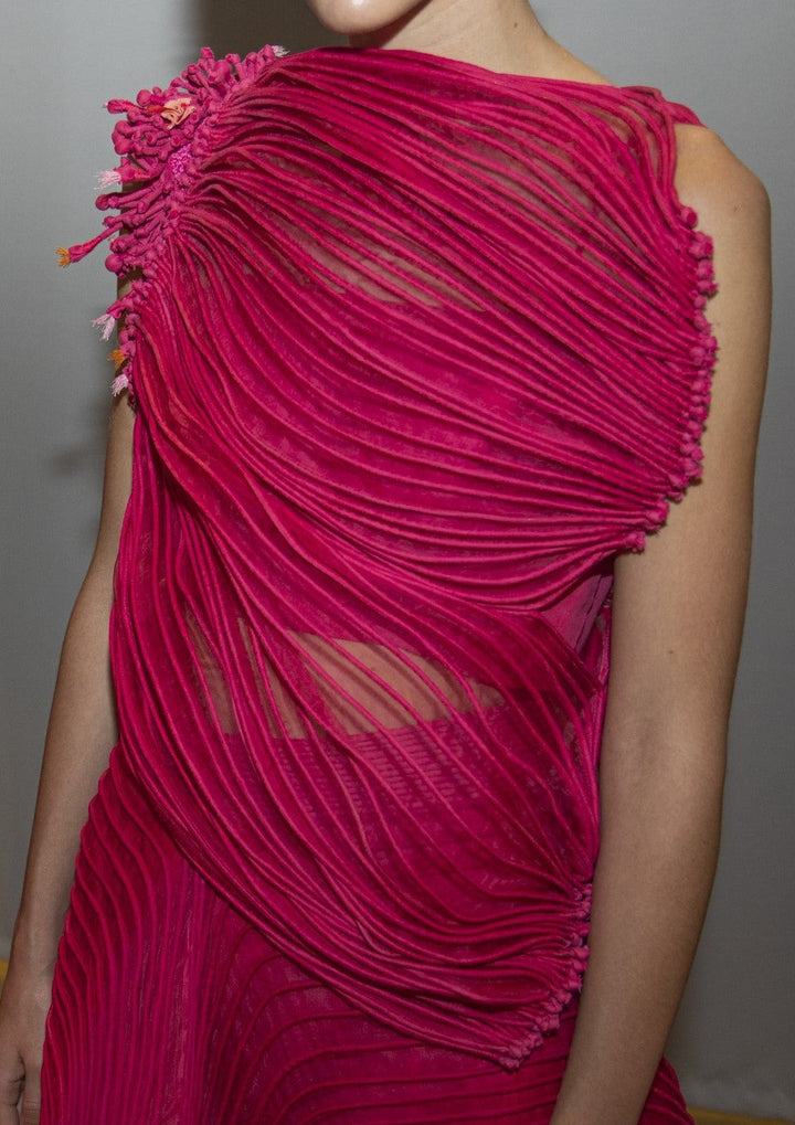 Fuchsia Pink Mogra Corded Top