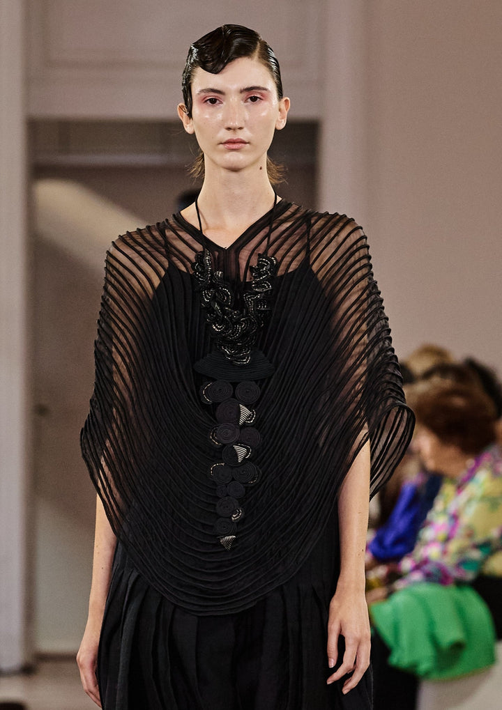 Black Corded Dupatta Cape