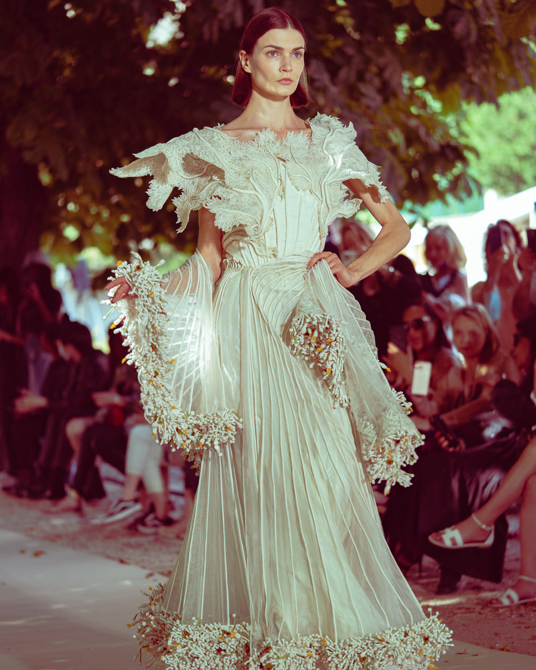 White Corset Dress & Mogra Dupatta