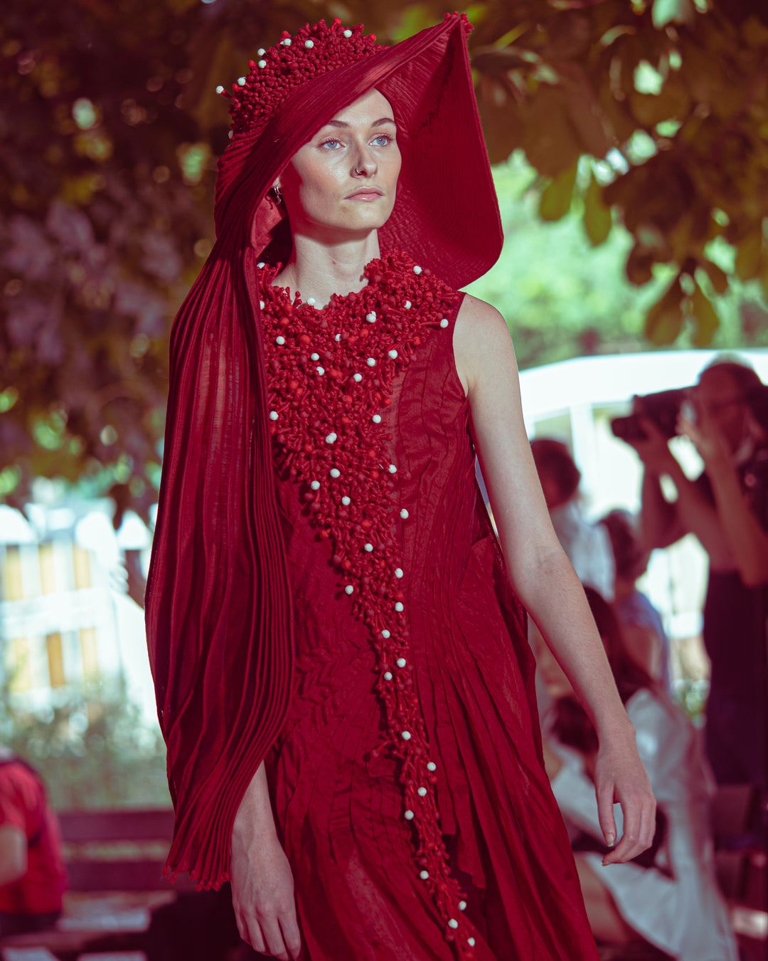 Red Sun Hat Dress