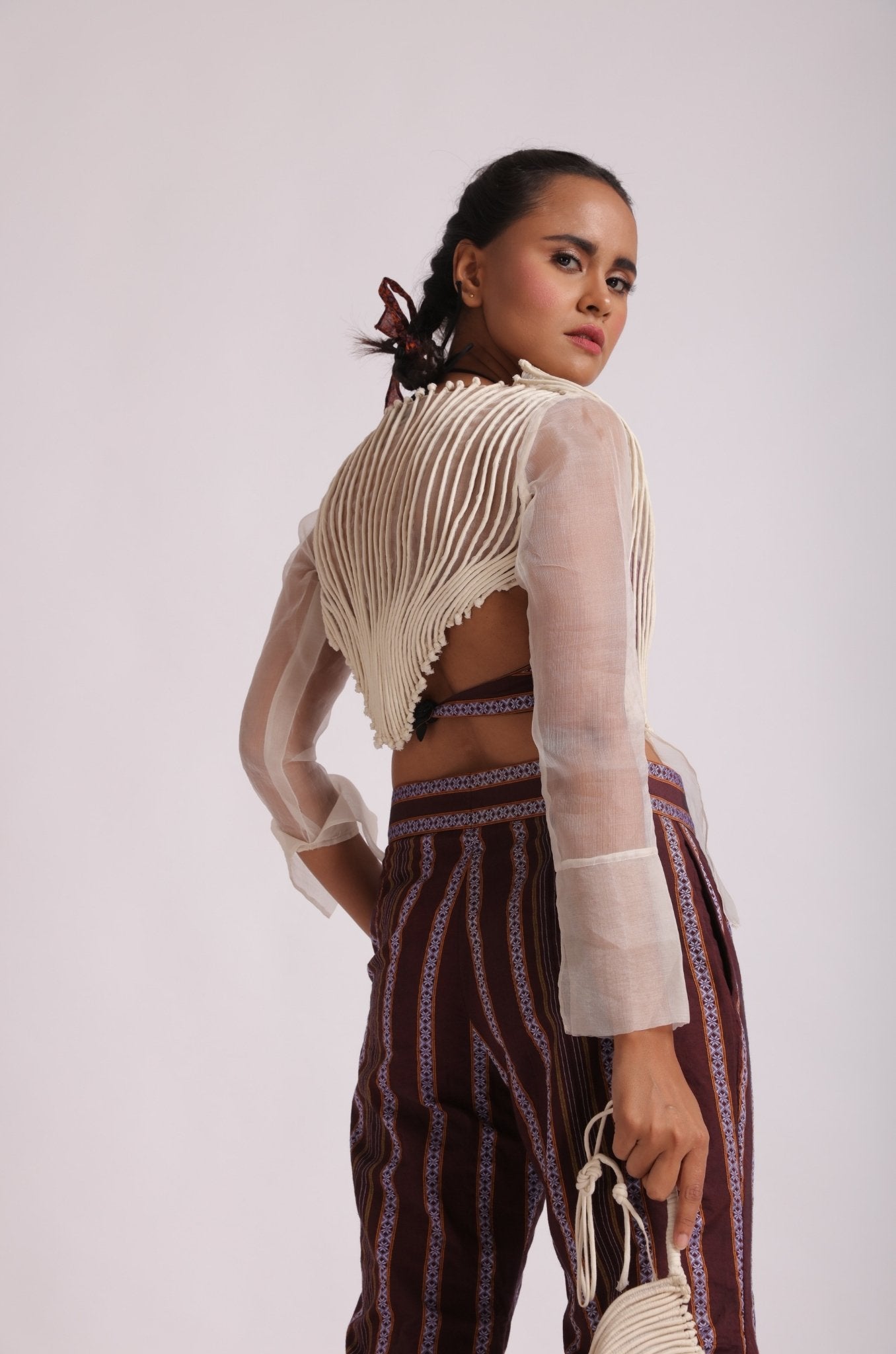 White Corded Top