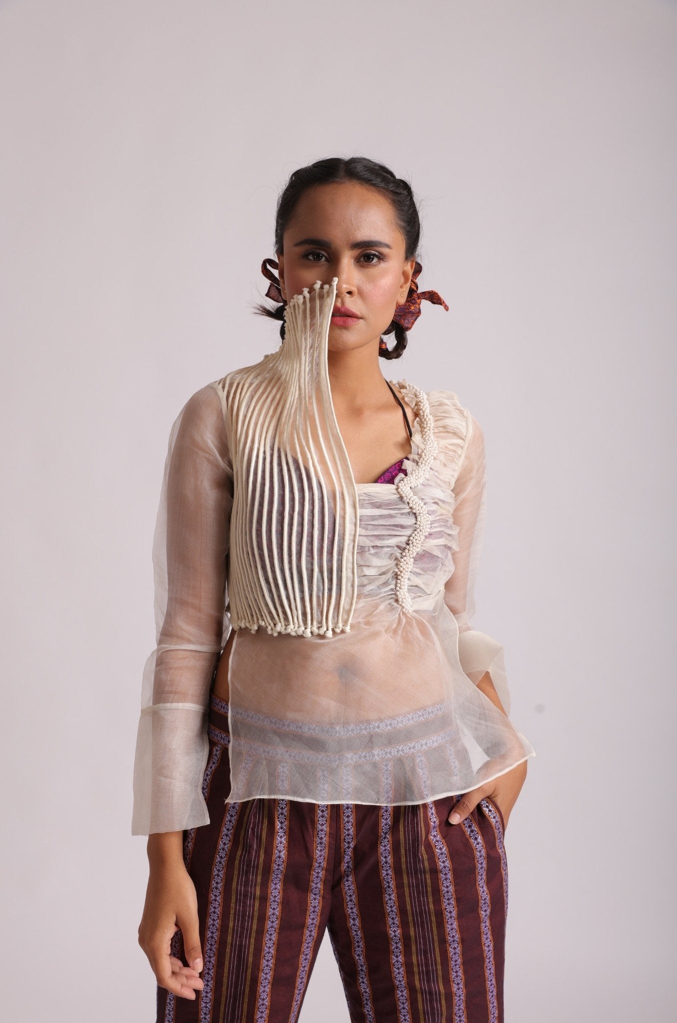 White Corded Top