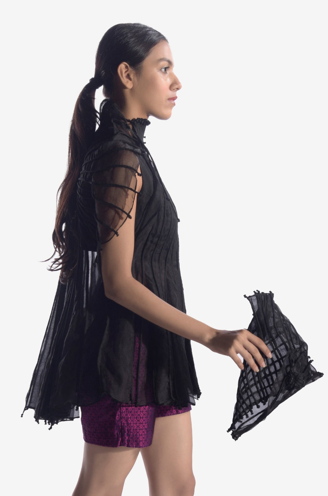 Corded top with beadwork