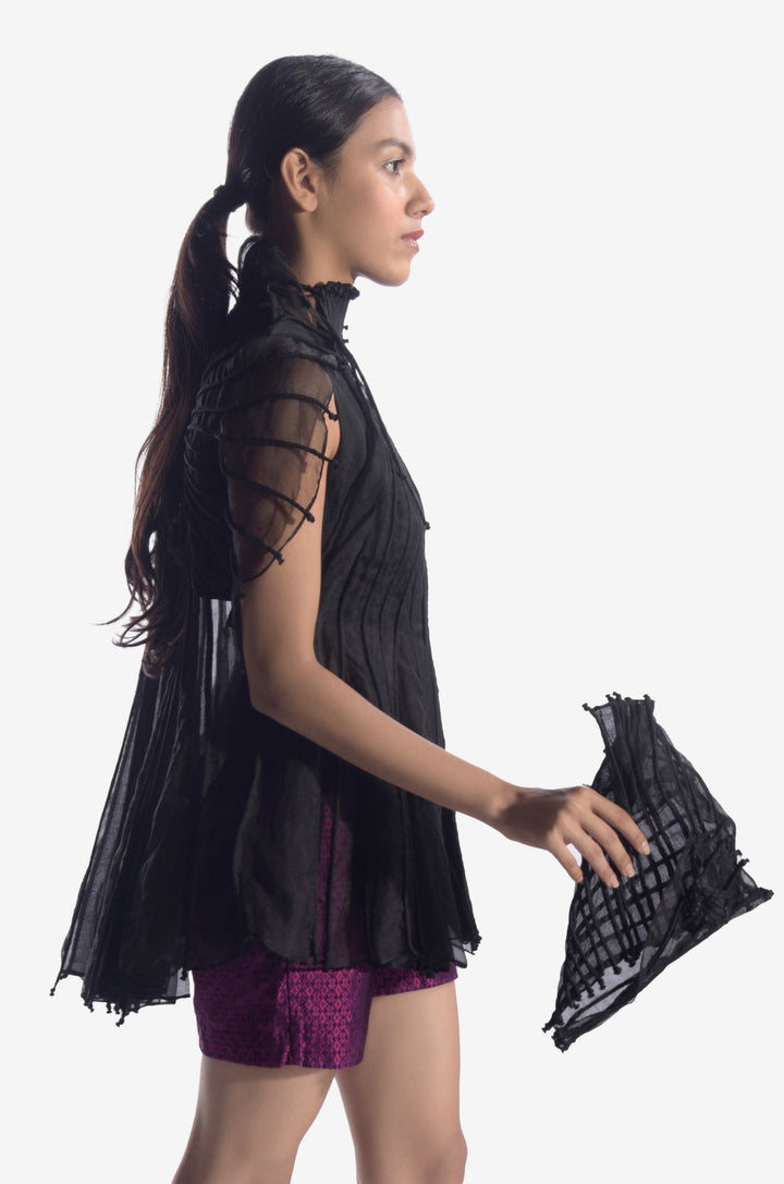 Corded top with beadwork