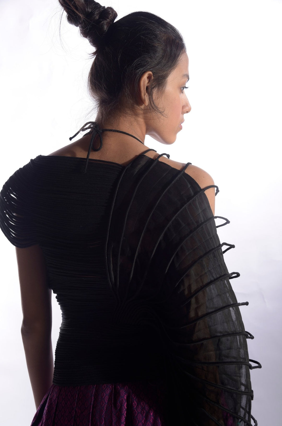 Side Trail Black Silk Top