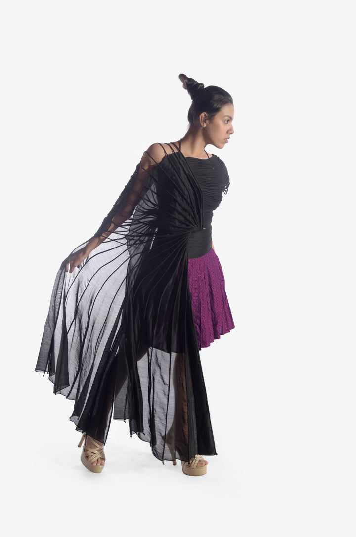 Side Trail Black Silk Top