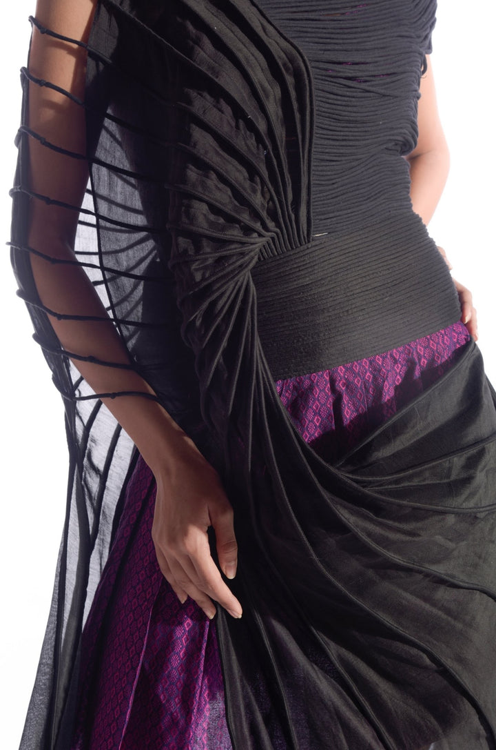 Side Trail Black Silk Top