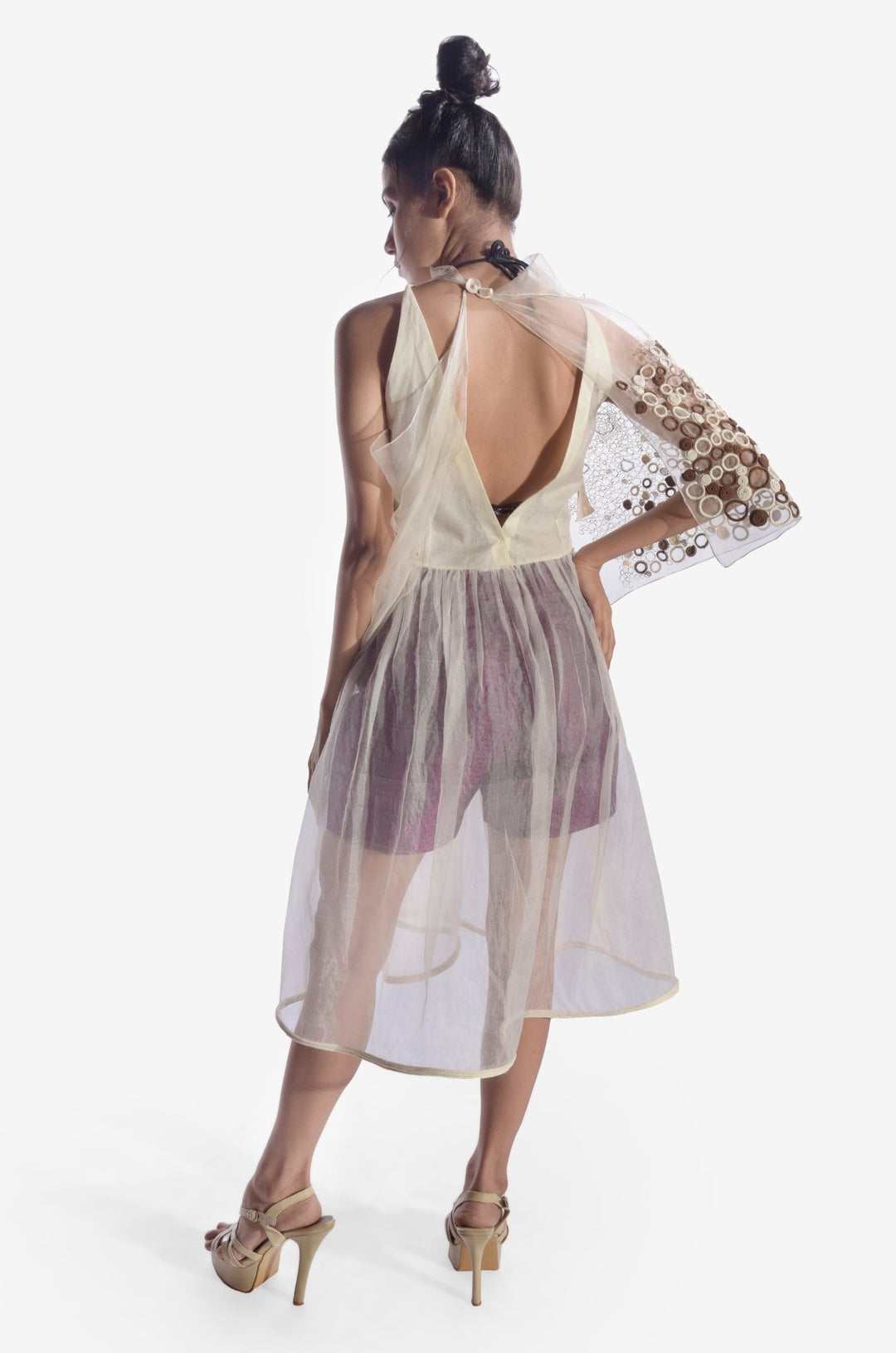 Wide Neck Short Silk Cape