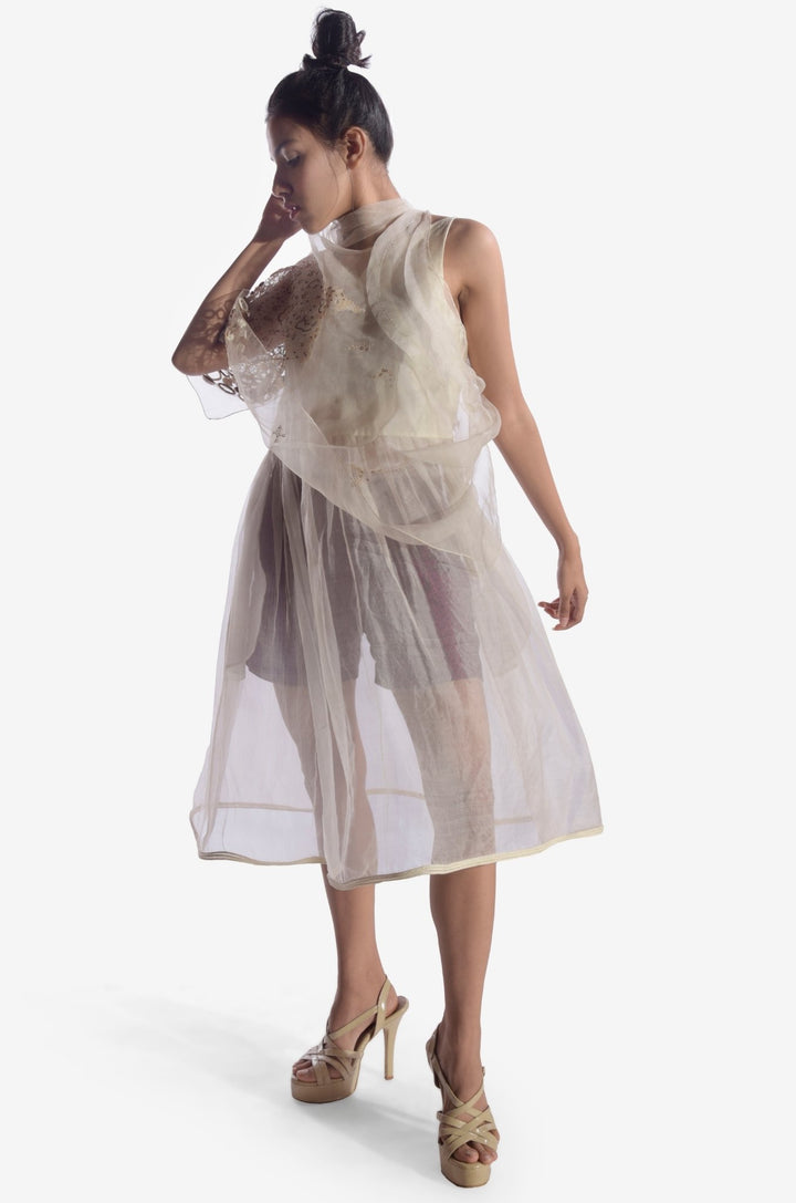 Wide Neck Short Silk Cape