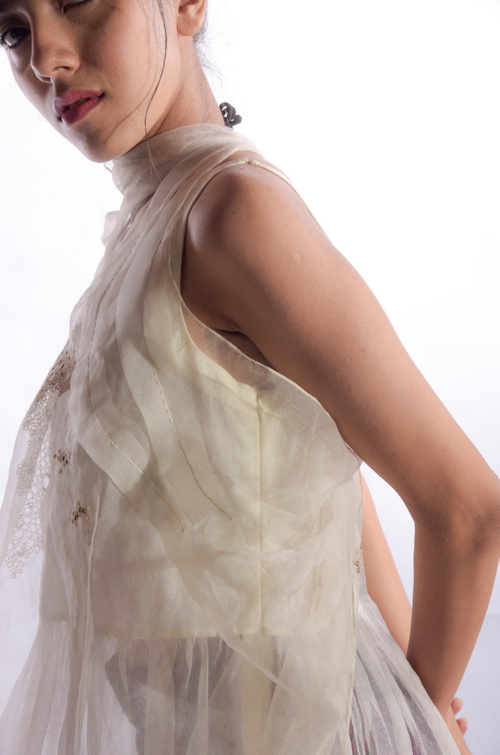 Wide Neck Short Silk Cape