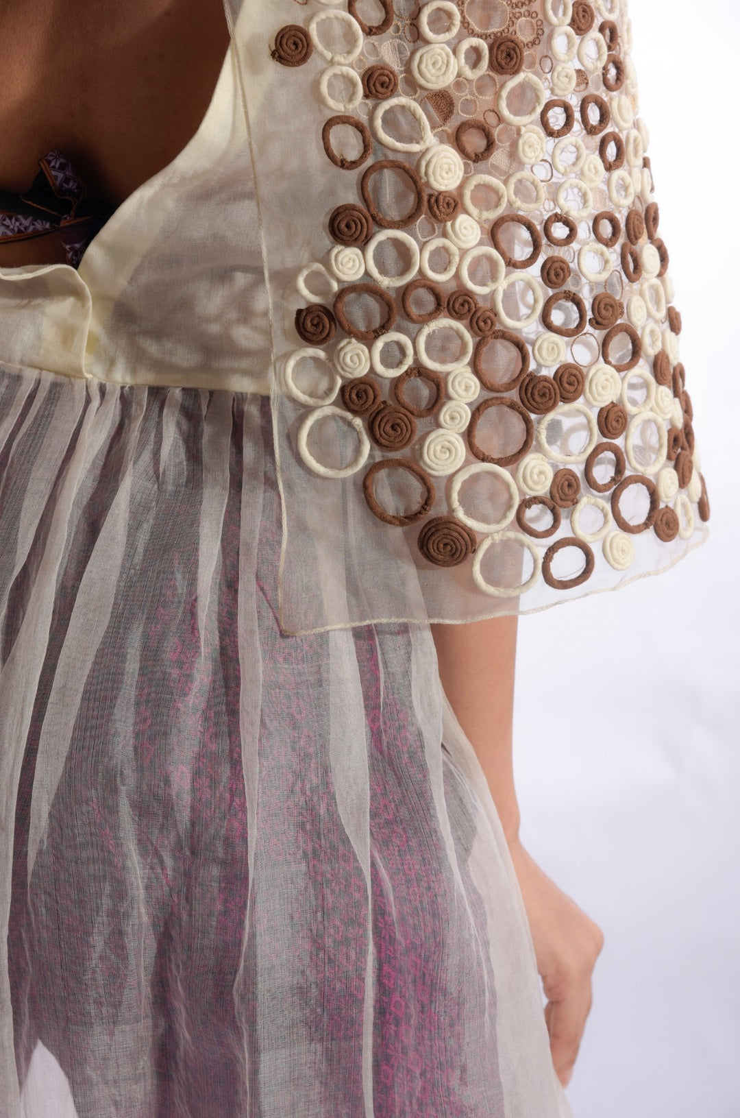 Wide Neck Short Silk Cape