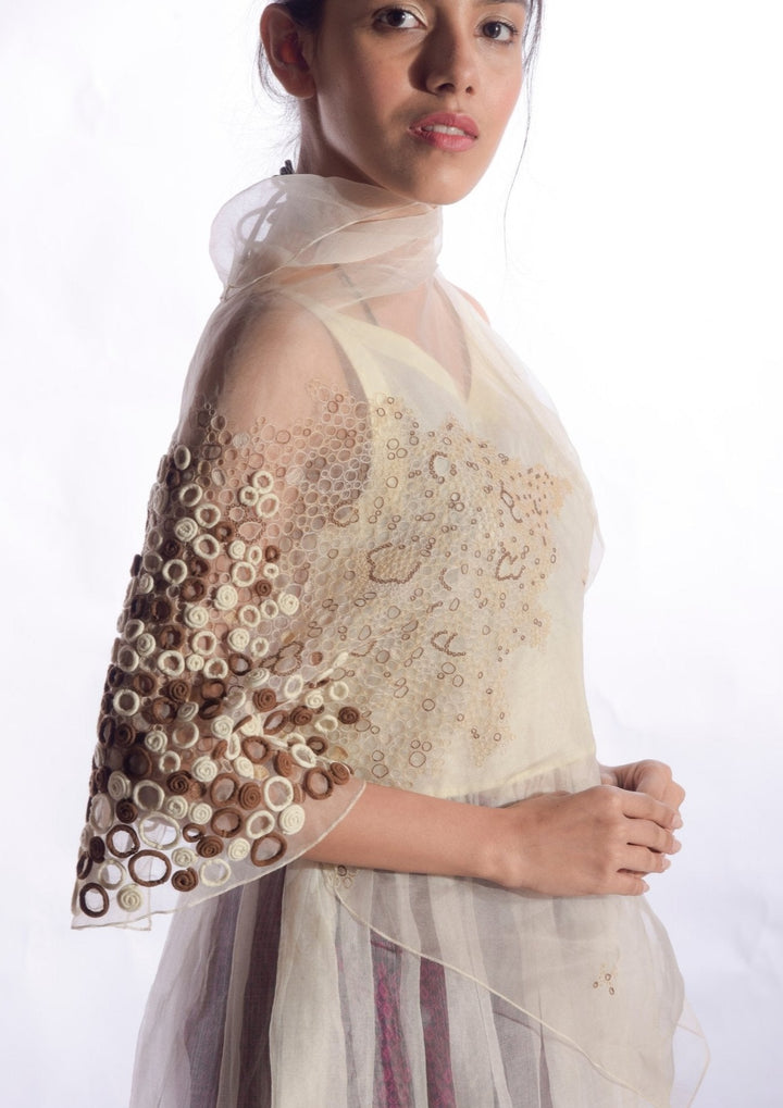 Wide Neck Short Silk Cape