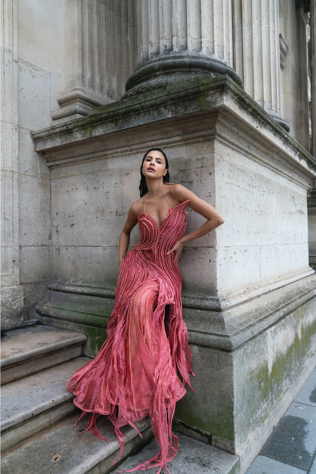 Abyss Corded-Leaf Gown Set