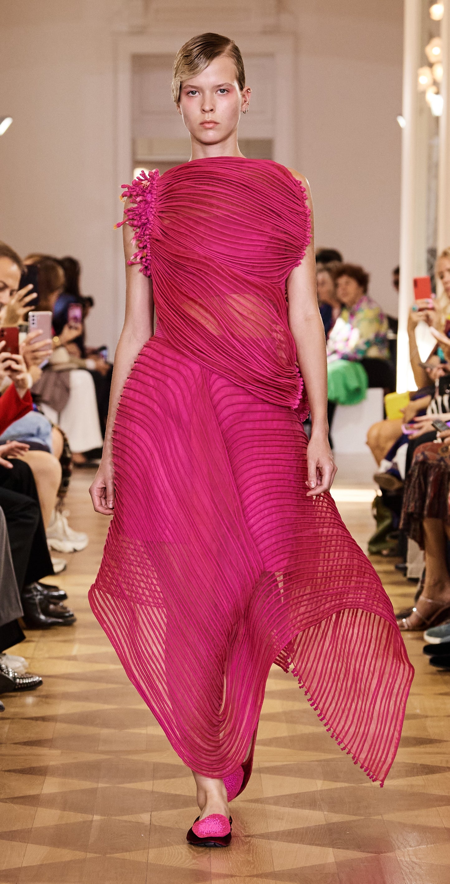 Fuchsia Pink Corded Top