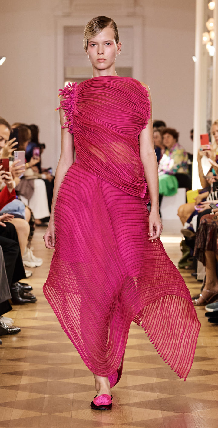 Fuchsia Pink Mogra Corded Top