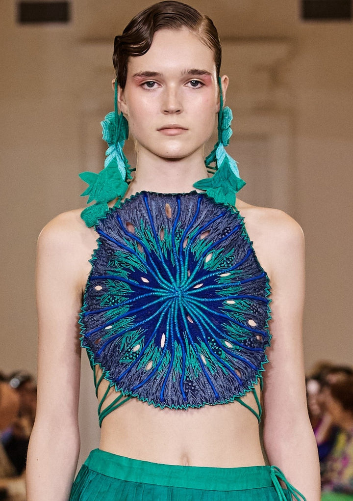 Blue and Turquoise Mushroom Top