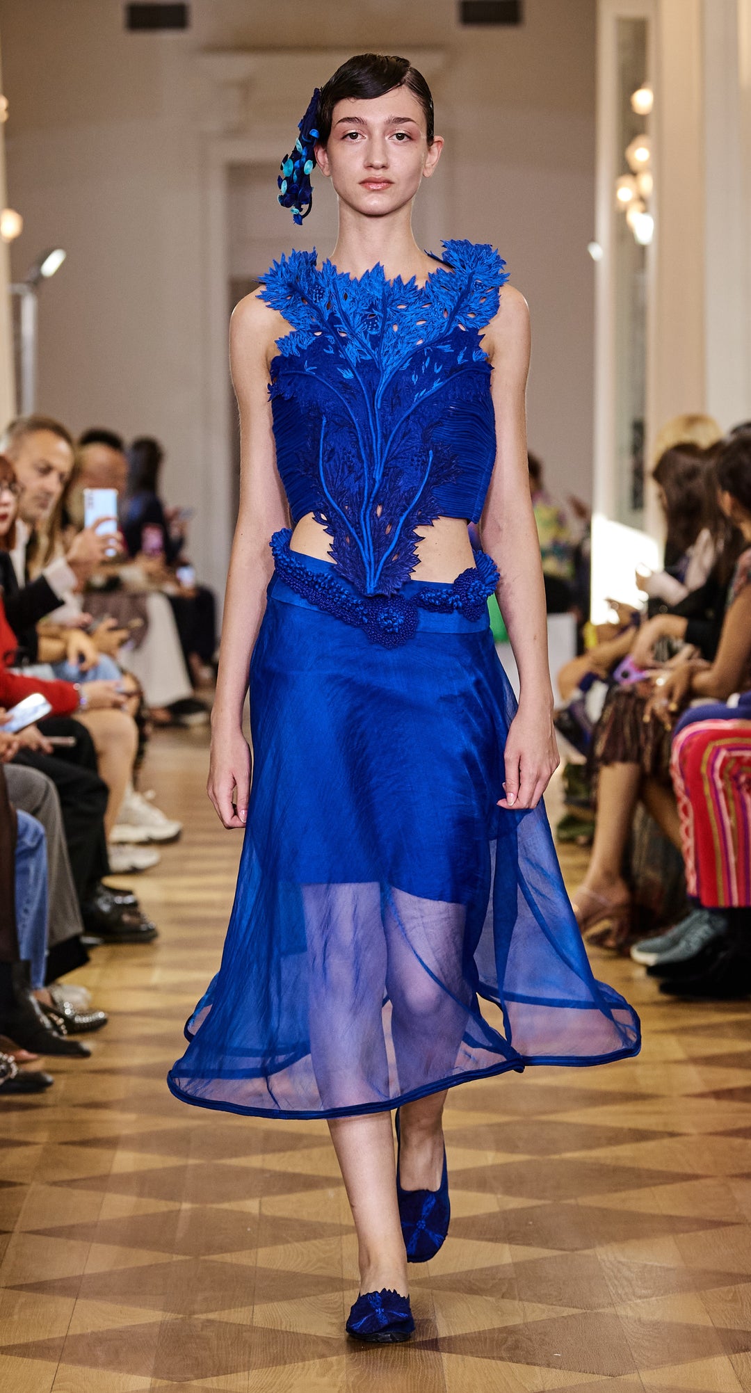 Royal Blue Coral Corset Top