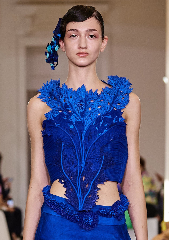 Royal Blue Coral Corset Top