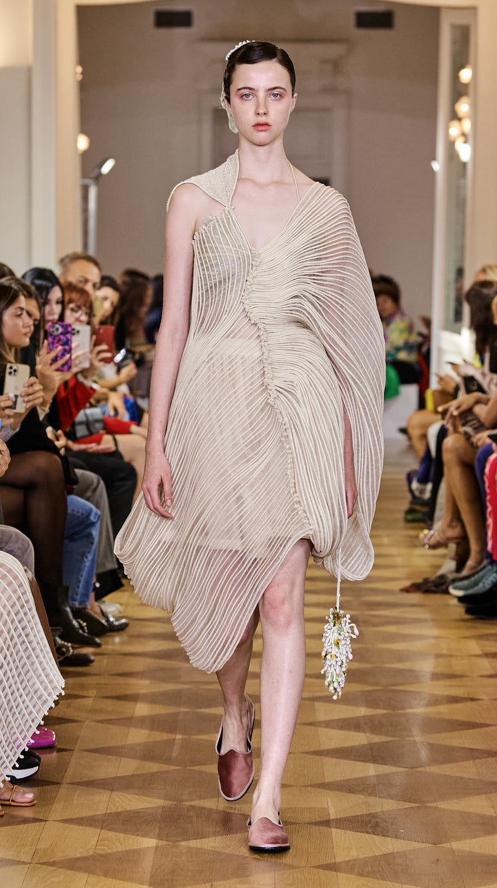 White Straight Corded Dress