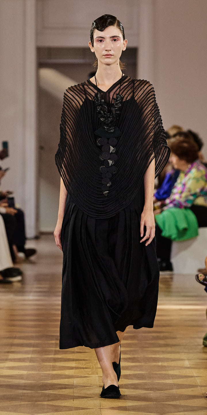 Black Corded Dupatta Cape