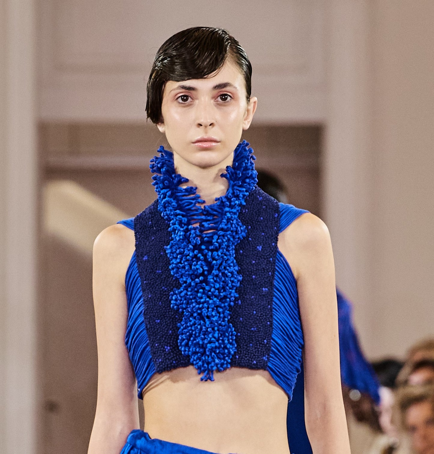 Royal Blue Embroidered Top