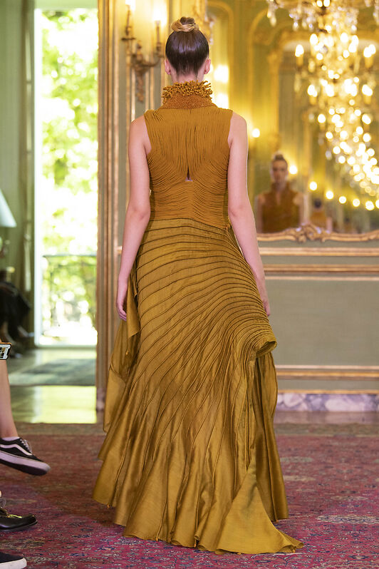 Mustard Mogra Corded Dress