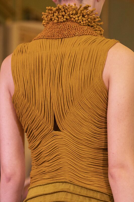 Mustard Mogra Corded Dress