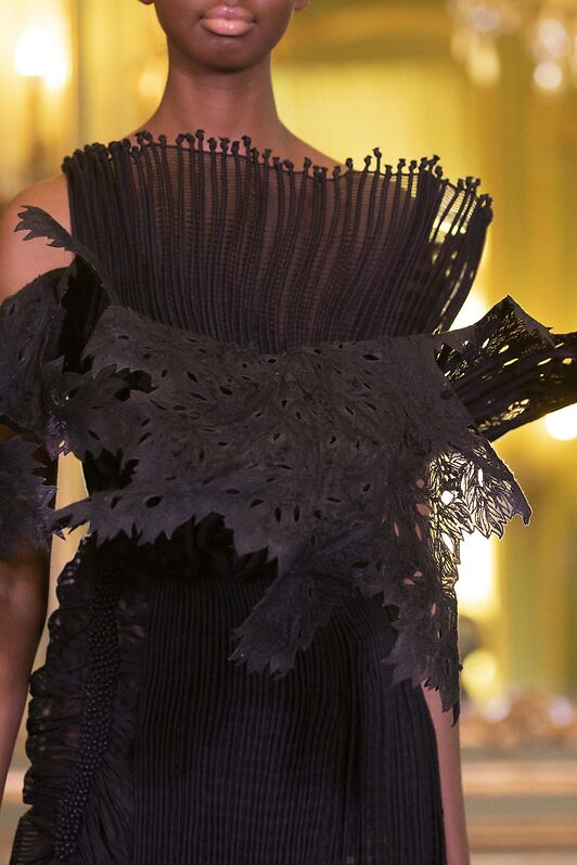 Black Coral Corded Dress