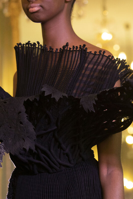 Black Coral Corded Dress