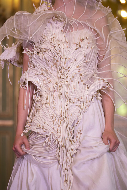 White Heavy Corded Dress