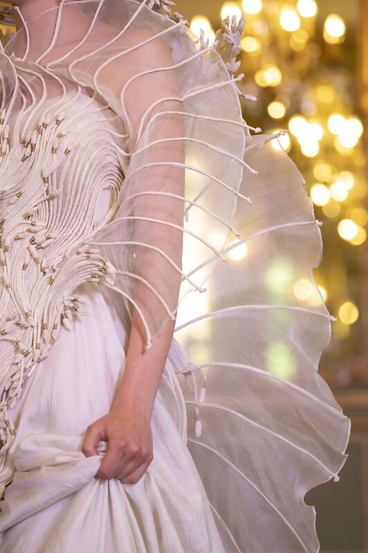 White Heavy Corded Dress