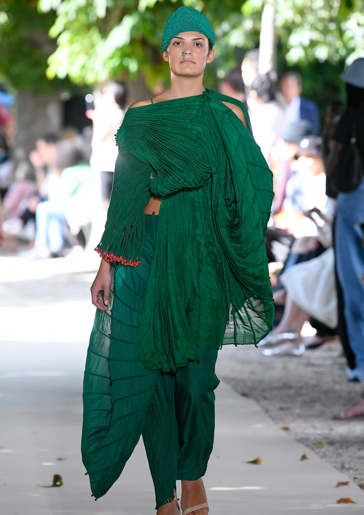 Asymmetrical Corded Trousers